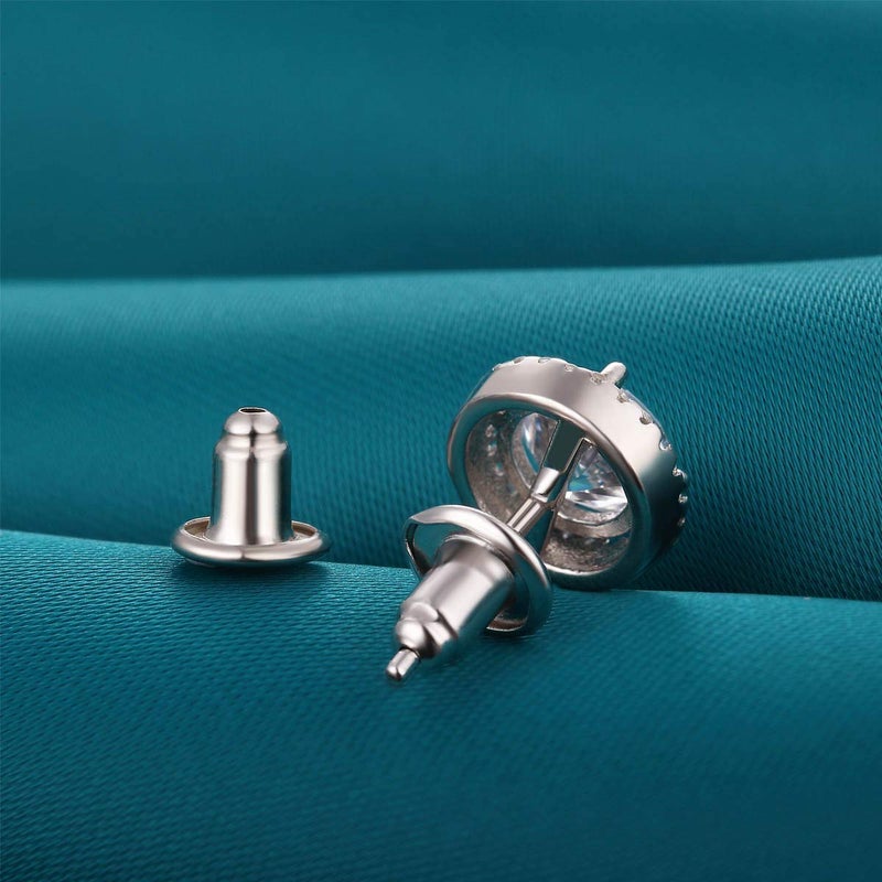 Catinee Locking Earring Backs for Studs,14k Plated White Gold Earrings Back for Studs Secure,Hypoallergenic Earring Back Apply to Earring Backs for Droopy Ears(4pcs/2pair) - Image 2